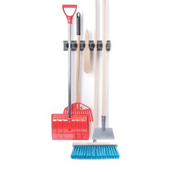 Supporti Ganci per Attrezzi da Giardino | 9,8x31x7 cm | Grigio | in Plastica